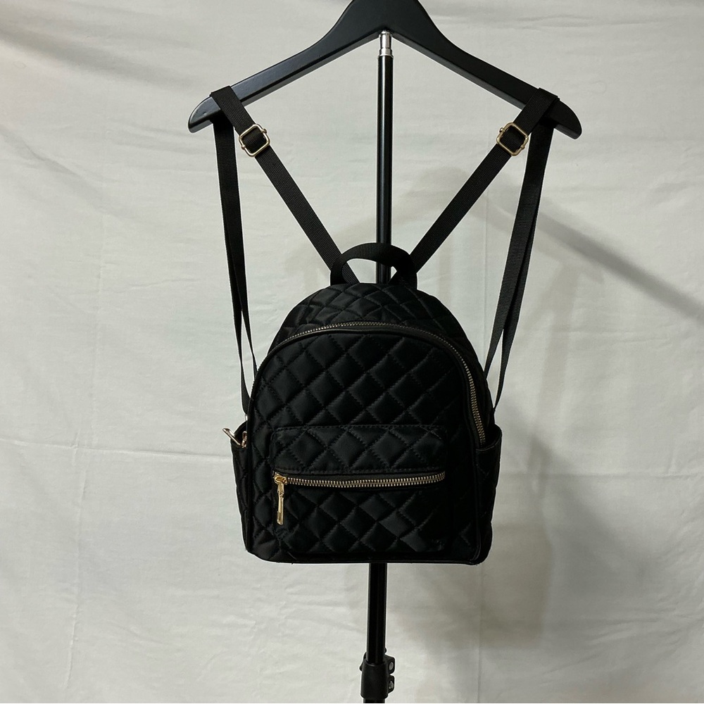 Divine Love Peace Black Quilted Mini Backpack